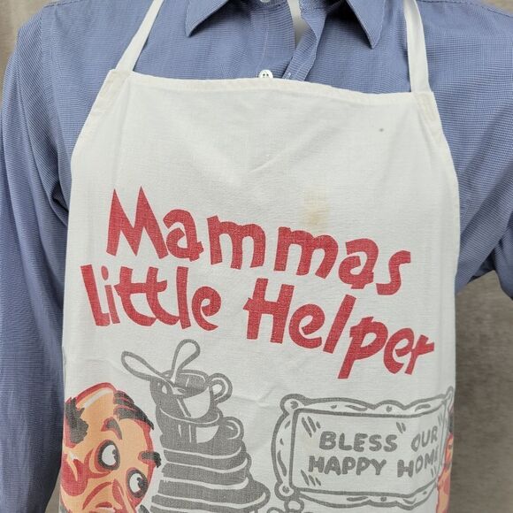 Vintage Mamma's Little Helper Kitchen Hostess Apron Kitchy Unique - Picture 8 of 10